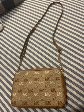 Crafted Logo-Embroidered Straw With Leather Trim MICHAEL Michael Kors® Bag 🌴🌴🌴